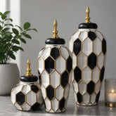 Imperial Gold & Black Mosaic Jars
