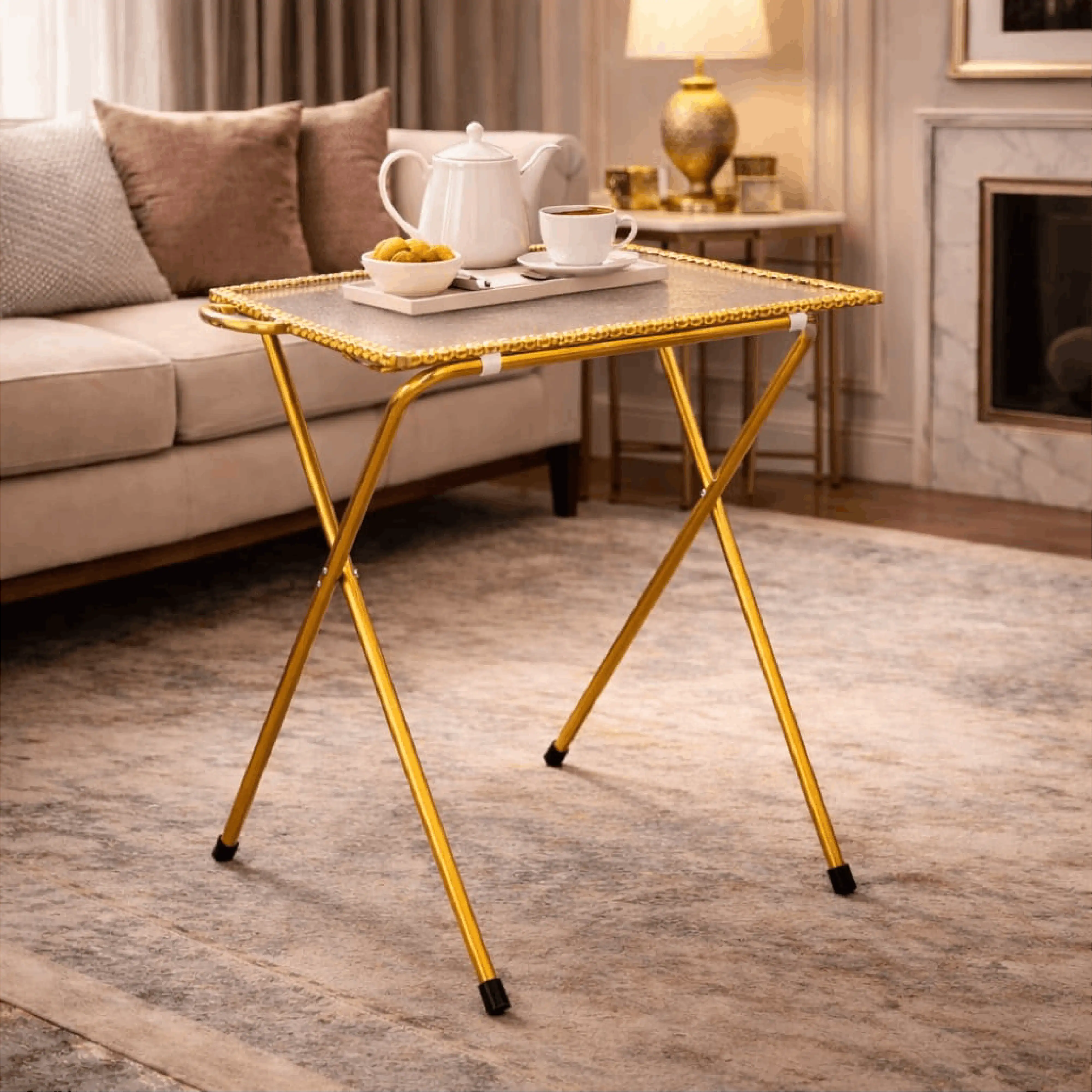 Living Room View - Golden Table