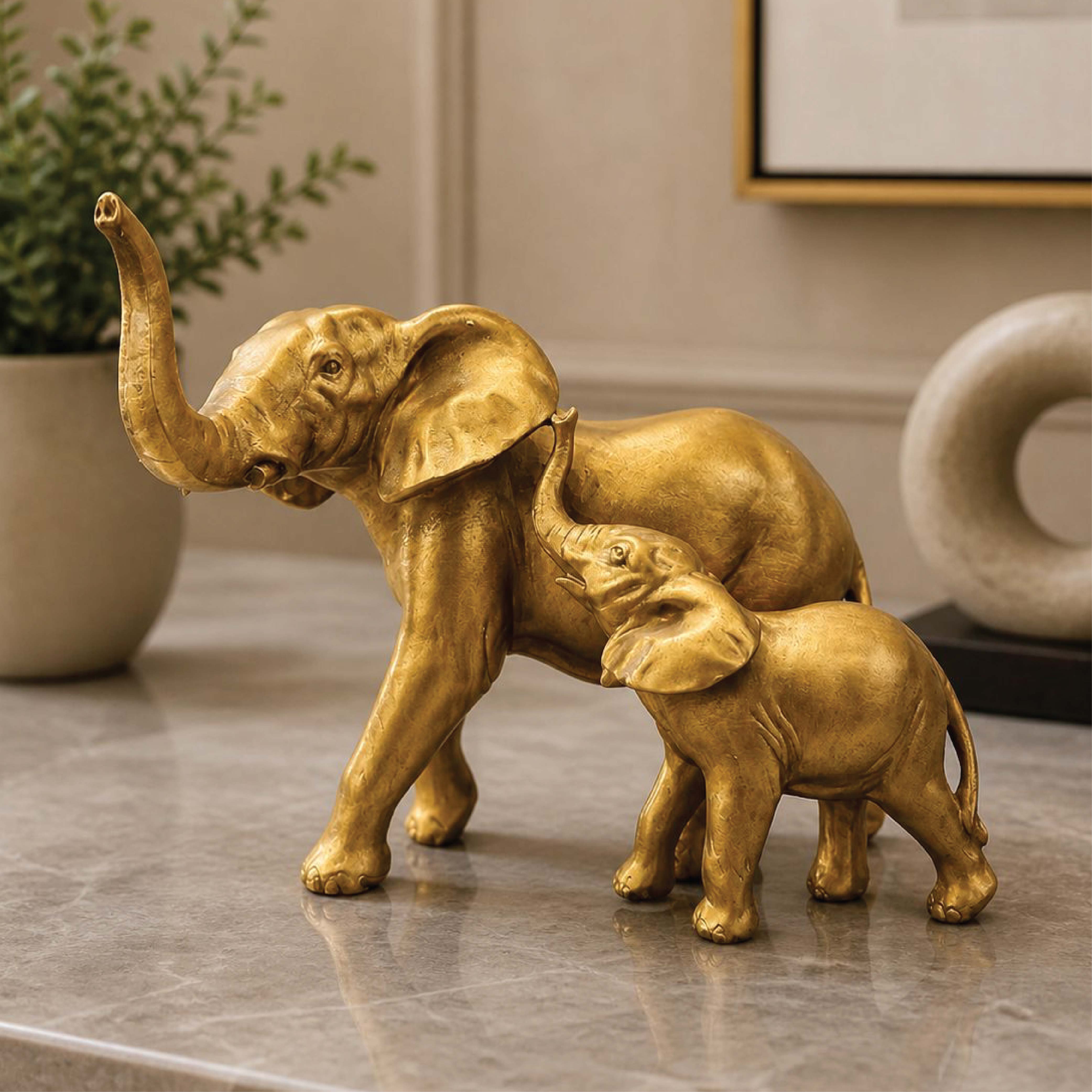 Elephant Sculpture with a Calf