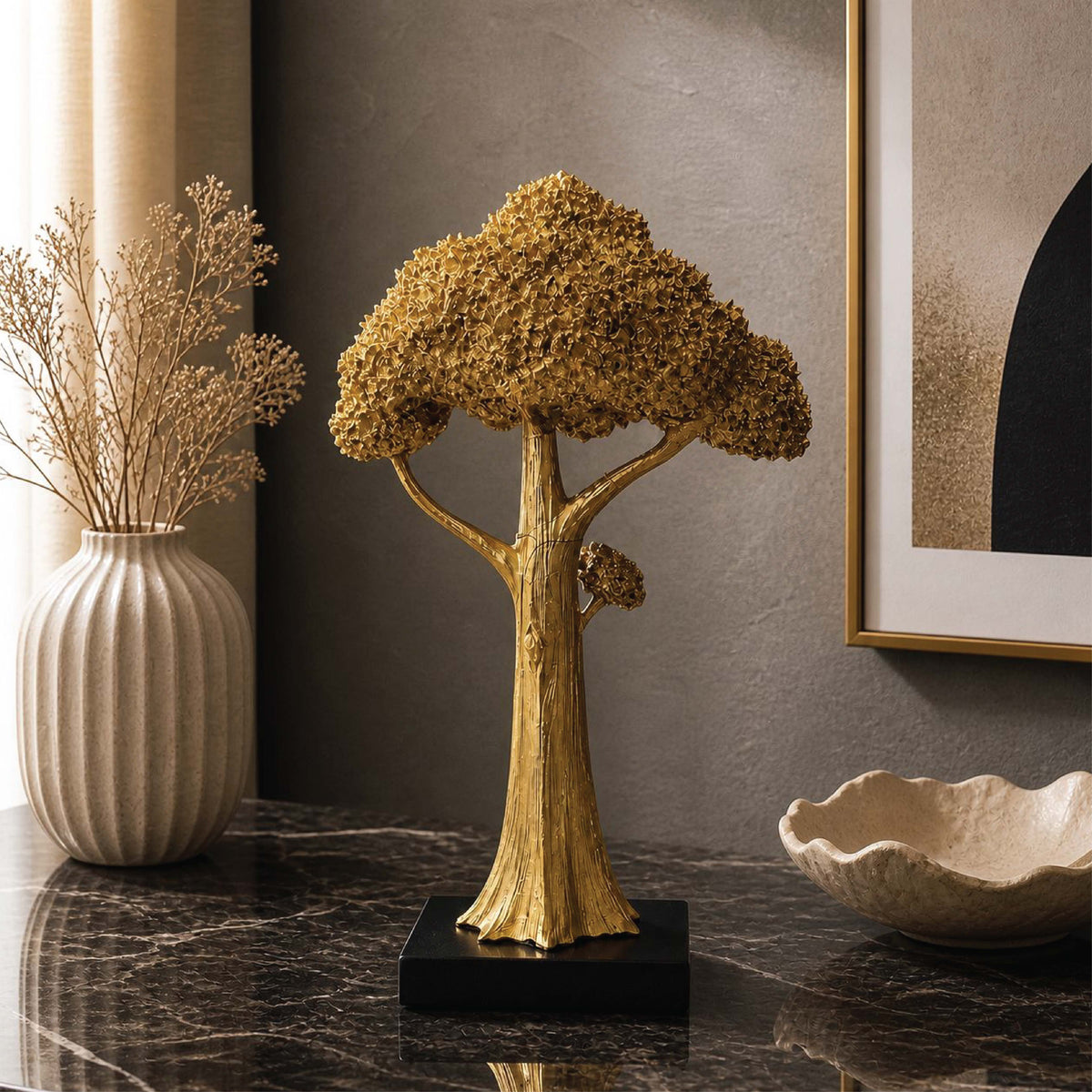 Golden Lucky Tree Statue