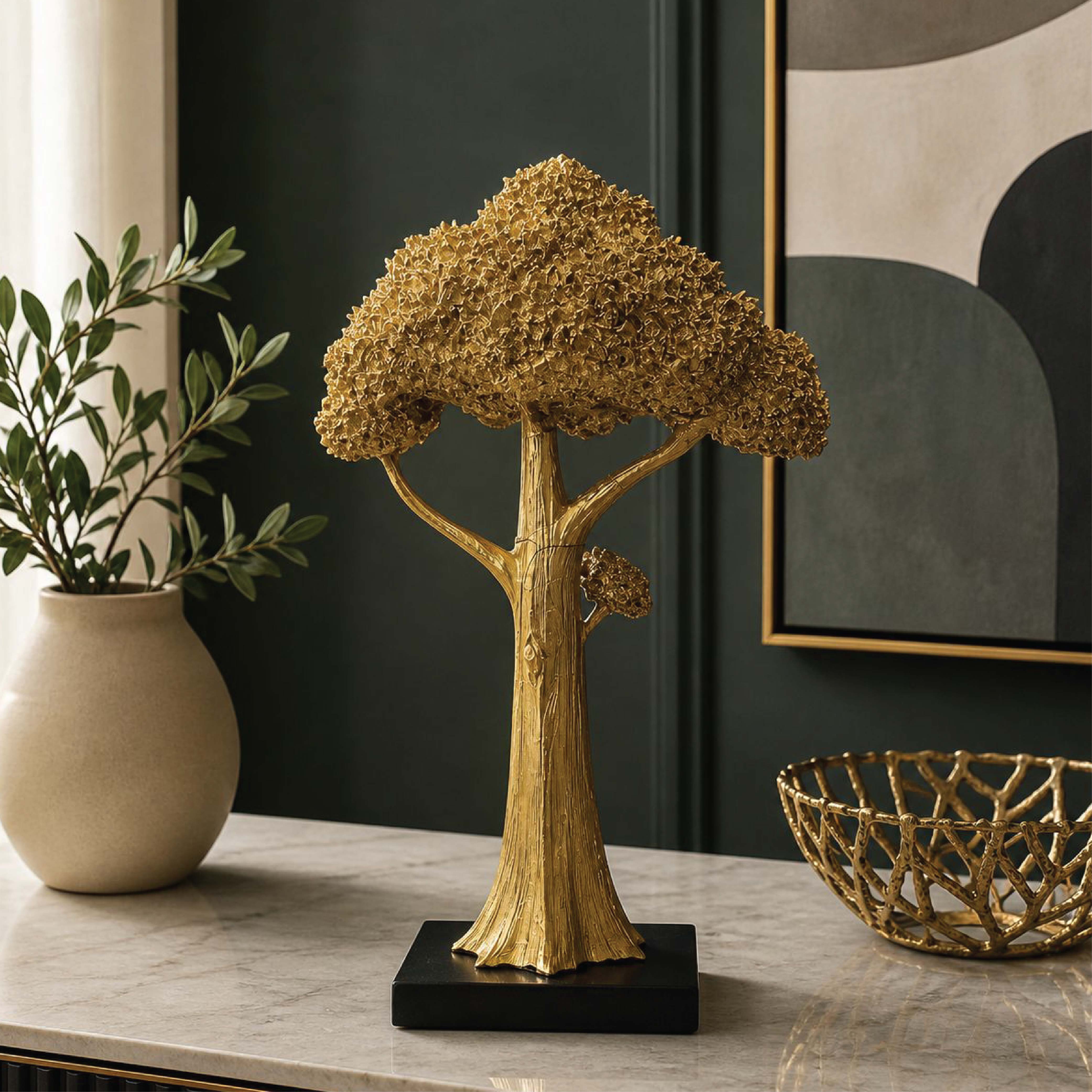 Golden Lucky Tree Statue