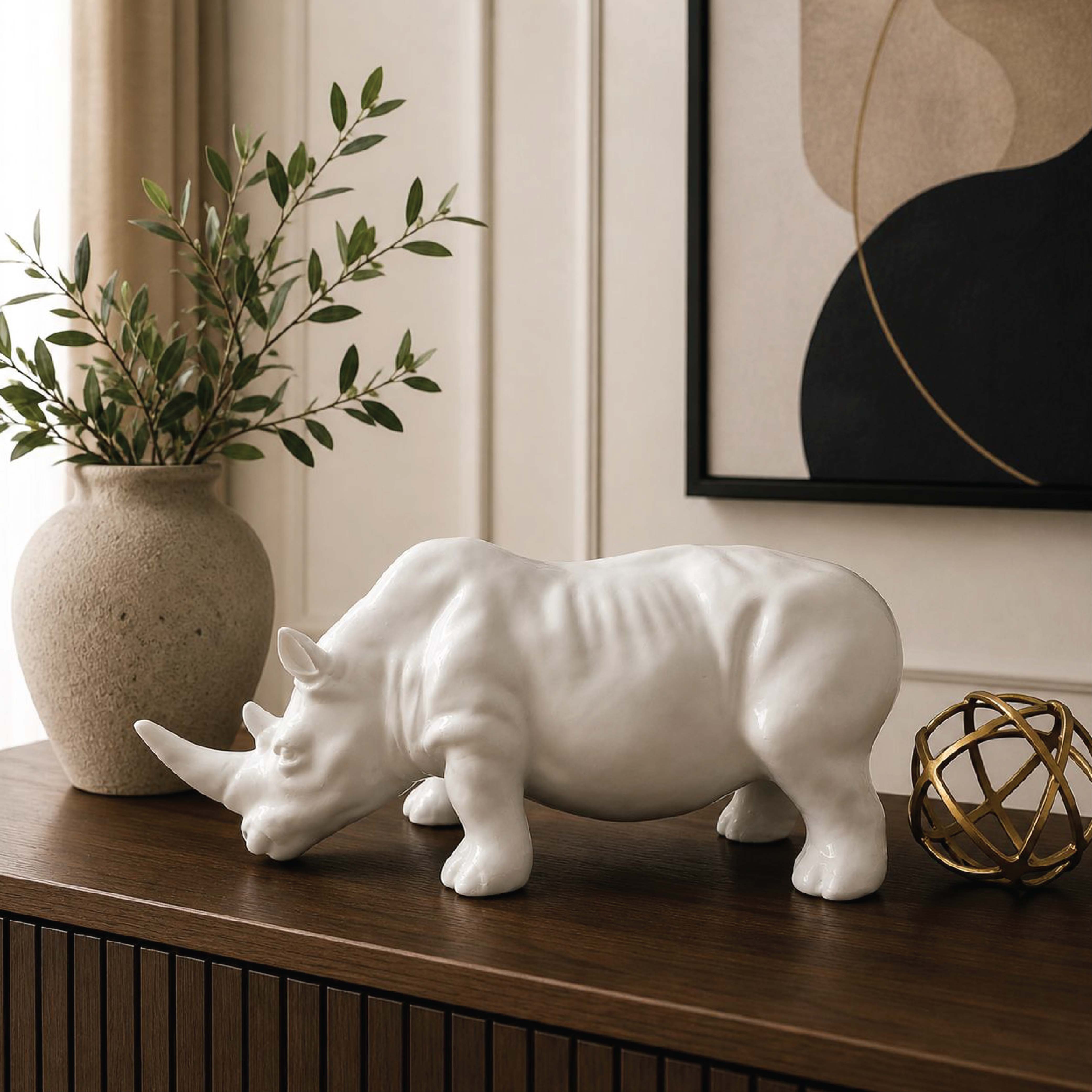 Rhino Ceramic Sculpture