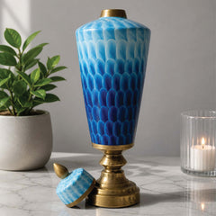 Sapphire Bloom Decorative Pedestal